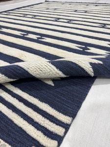 Alfombra Kilim de Lana de 60 Hilos, Tejida a Mano, Diseño Tribal Geométrico, Alfombra Plana para Sala de Estar Estilo Boho - Product Image 2