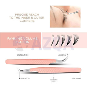 Lot de 5 pinces à cils en acier inoxydable pour extensions de cils – Angulaires, courbées, droites, à 45 degrés, à pointes dentelées – Parfaites pour le coiffage des cils - Product Image 3