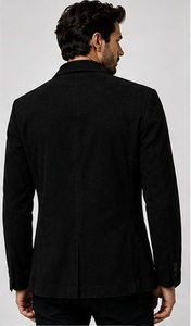 Chaqueta Blazer Gravs para Hombre, 100% Poliéster, Tejido de Velour, Cuello en V, Doble Botonadura, Resistente al Viento, Estilo Italiano, Casual y Formal, 140g, Liso - Product Image 2