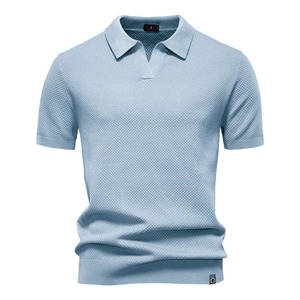 เสื้อเชิ้ตแขนสั้นผู้ชายสีน้ำเงินทรงปกติ ผ้าฝ้าย พิมพ์ลายลำลอง ระบายอากาศ แห้งเร็ว กันยับ มีกระเป๋าปักลาย - Product Image 2