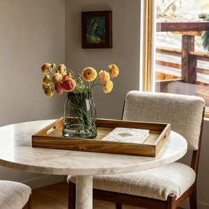 Bandeja de Servir de Madera de Acacia con Asas, Bandeja Decorativa para Mesa de Centro, Desayuno en la Cama, Cena - Product Image 3