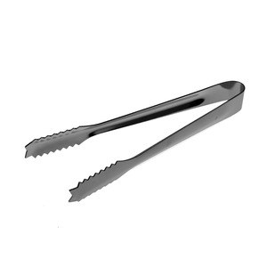 Minimalist Metal Ice Tongs Black Hammered Finish Reusable Cocktail <b>Bar</b> <b>Tools</b> - Product Image 5