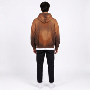 Men's Vintage Acid Wash Hoodie Gradient Color Pullover Sweatshirt Casual Long Sleeve <b>Winter</b> 100% Cotton <b>Fleece</b> Oversized - Product Image 3