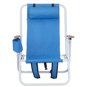 Set di 2 Sedie da Campeggio Pieghevoli a 4 Posizioni per Adulti con Poggiatesta e Portabicchieri (in Legno) - Product Image 1