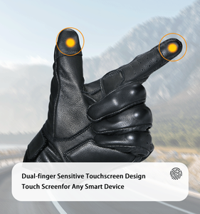 Guantes de Motocicleta de Cuero Premium OEM/ODM Personalizables Compatibles con Pantalla Táctil Completa Ventilación Transpirable para Motociclistas - Product Image 2