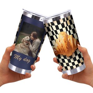 Stainless Steel Tumbler 20oz <b>Double</b> <b>Wall</b> Vacuum Insulated Custom Pattern Travel <b>Mug</b> With Lid For Coffee Tea - Product Image 2