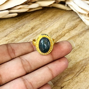 Unique Design Labradorite <b>Rings</b> Tribal Brass Jewelry Women 18k Gold Plated Vintage Beaded <b>Statement</b> Band <b>Ring</b> Wholesale/OEM/ODM - Product Image 5