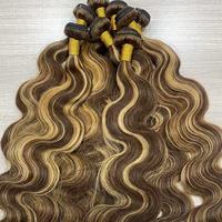 Extensions de cheveux naturels Remy 11A, tissage vietnamien, trame machine, pointes épaisses, couleur piano