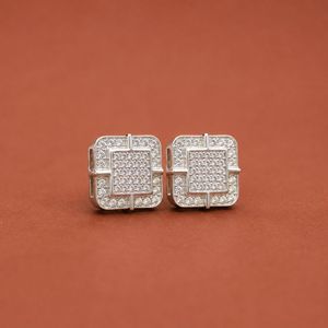 <b>Square</b> Moissanite <b>Diamond</b> Stud <b>Earrings</b> in 925 Sterling Silver Iced Out Fine Jewelry <b>Earrings</b> for Women - Product Image 1