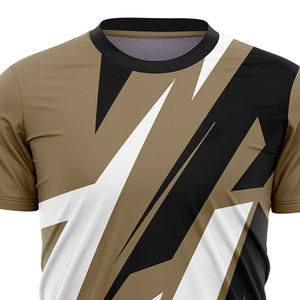 Camiseta Deportiva de Manga Corta para Hombre, Cuello Redondo, Diseño Geométrico en Morado, Negro y Blanco, Corte Regular, Secado Rápido, Tejido de Poliéster - Product Image 6