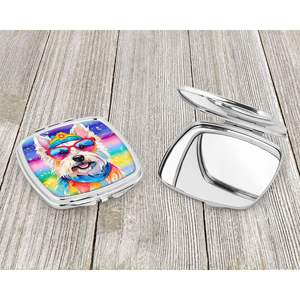 Westie Hippie Dawg Compact Décoratif Pliant Miroir De Maquillage De Poche Voyage Taille Cadeau pour Femmes et Filles - Product Image 3