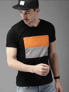 Camiseta de Manga Corta Negra para Hombre, Diseño Original, Informal, Verano, 100% Algodón, Transpirable, Popelina, Cuello en V, Ecológica - Product Image 1