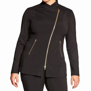 Ensemble de vêtements médicaux pour infirmières, veste zippée de haute qualité personnalisée, hauts à manches longues à col en V extensible, pantalon de jogging pour femmes - Product Image 2