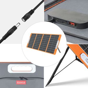 Flashfish 100W 18V pannello solare portatile intelligente pieghevole caricatore solare 5V USB 18V DC tipo-C uscita compatibile smartphone tablet - Product Image 2