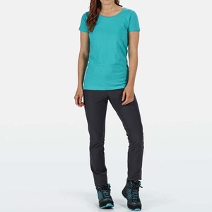 Camiseta de Algodón de Manga Corta con Cuello Redondo para Mujer, Color Sólido, Transpirable, Estilo Casual, Corte Regular, para Todas las Temporadas - Product Image 5