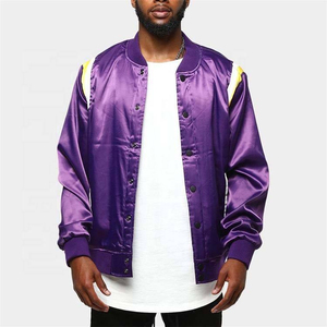 Nouvelle veste universitaire en satin pour femme, style streetwear, fabrication en gros, haute qualité, logo personnalisé, veste en satin pour homme - Product Image 1