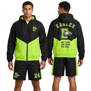 Conjunto de Chaqueta Cortavientos y Pantalones Cortos Personalizados para Equipos de Fútbol, Baloncesto, Entrenamiento Deportivo, Fabricante OEM ODM - Product Image 1