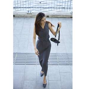 Falda Midi Elegante de Cintura Alta con Abertura Frontal, Estilo Vietnamita, KV27, para Oficina, Vintage, Minimalista, Maxi, Estándar, para Mujer - Product Image 5