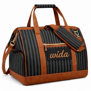 Sac de sport et de voyage personnalisé dernière génération en polyester avec garniture en cuir PU, grande capacité, fermeture éclair étanche, écologique, fabricant OEM ODM - Product Image 1