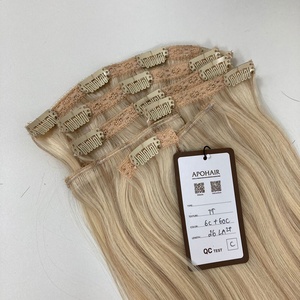 Meilleure vente 100% CHEVEUX HUMAINS VIERGES CLIPIN MIX PIANO COLOR FRÊNE BRUN SOYEUX DROIT ITALIEN REBONDED EXTENSION DE CHEVEUX - Product Image 2