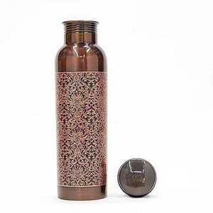 Bouteille d'eau en cuivre imprimée de designer haut de gamme 1L, moderne, à double paroi, écologique, anti-fuite, compatible lave-vaisselle, emballage personnalisé - Product Image 1