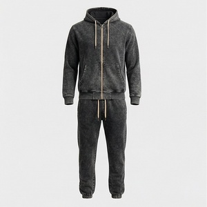 Conjuntos de Dos Piezas Unisex de Diseño Personalizado: Pantalones Jogger y Sudadera con Efecto Desgastado, Lavado Ácido y Estilo Vintage - Product Image 1