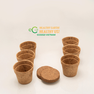 ECO2GO VIETNAM - Combo Completo de Pellets de Fibra de Coco con Macetas de Fibra de Coco para Jardinería Interior y Exterior - Product Image 3