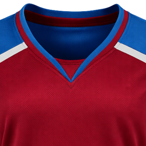 Maillot de hockey sur glace pour femmes, bordeaux et bleu ciel, style équipe, respirant, chemise de hockey athlétique à manches longues, uniforme de hockey performant - Product Image 4