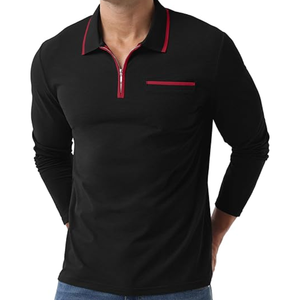 Polo de manga larga con cremallera para hombre, camisa de golf informal clásica, camiseta con cuello elegante para uso diario - Product Image 2