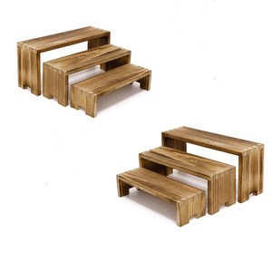 ชุดแท่นวางเค้กไม้สนแบบซ้อนกัน - แท่นวางเค้กไม้ทำมือขายส่ง - Product Image 1