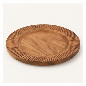 Wholesale Handcrafted Mango Wood Charger <b>Plates</b> Rustic <b>Decorative</b> Tableware for Wedding & Party Events Round Serving <b>Plates</b> - Product Image 6