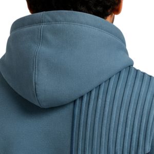 Sweat à capuche personnalisé pour homme, bleu marine, en molleton de coton épais, avec blocs de couleur et broderies, style streetwear, fabricant de marque privée - Product Image 6