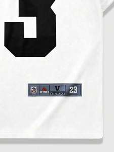 Camiseta de fútbol americano de malla para hombre, cuello en V, poliéster, sublimación, estilo urbano, oversize, panel de estrellas, top deportivo OEM - Product Image 2