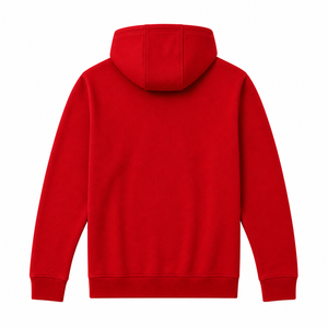 Sweat-shirt à capuche rouge pour homme, coupe classique, en molleton de coton, pull décontracté, vêtement d'automne - Product Image 4