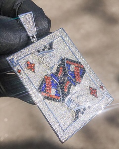 Pendentif Moissanite Rummy King en Argent 925, Lettre Personnalisée, Style Hiphop, Bijou Moissanite pour Homme, Sertissage Complet, Idéal au Quotidien - Product Image 6