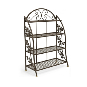 Support de plante rond, design tendance, fait main, couleur noire, en fer, pour la maison et le jardin - Product Image 1