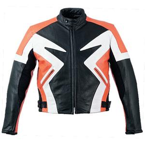 Chaqueta de motorista de cuero para hombre de verano, cuello redondo, cierre de cremallera con ventilación, Color negro teñido liso para montar en motocicleta - Product Image 2