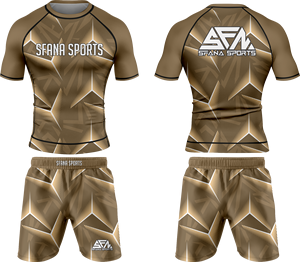 Ensemble Rashguard et Short de Boxe pour Hommes de Haute Qualité en Spandex/Polyester, Séchage Rapide, Compression Respirante, Kit d'Entraînement et de Combat - Product Image 1