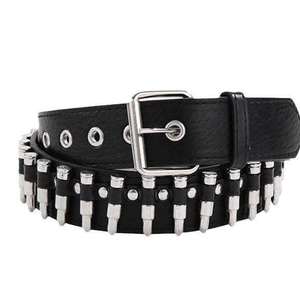 Hot Selling Fashion Y2k Trendy Bullet <b>Head</b> Men's Wide Pu Leather Belt Punk <b>Style</b> Women's Personalized Studded Belt - Product Image 1