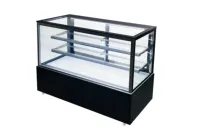 Vitrine Réfrigérée Commerciale à Angle Droit 3 Niveaux de 1,5 m pour Pâtisseries, Vitrine à Gâteaux en Verre Anti-Buée pour Boulangerie