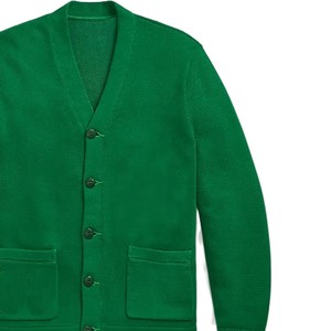 Cardigan en tricot épais à double boutonnage en acrylique à manches longues pour homme, personnalisable avec logo, idéal pour l'école, le collège et l'université (OEM/ODM) - Product Image 5