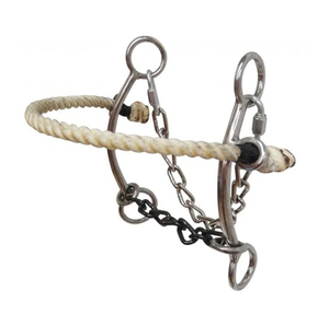 Juego de Bocado para Caballo de Acero Inoxidable Reutilizable de Alta Calidad, Combo de Hackamore, Cuerda y Alambre Trenzado, Herramienta de Entrenamiento Equino - Product Image 3