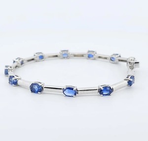 Natural Tanzanite Tennis <b>Bracelet</b> in Sterling Silver Gold Plated Luxury Blue Violet <b>Gemstone</b> Jewelry for Women Party - Product Image 3