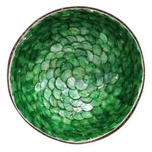 Handmade Lightweight <b>Coconut</b> <b>Bowl</b> Set With Mother of Pearl Scale Pattern Durable and Safe for Food Serving and Home Decor - Product Image 2