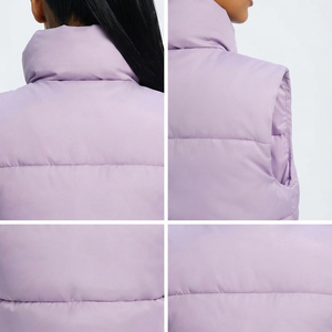 Chaleco Corto Acolchado de Punto para Mujer, Chaqueta sin Mangas Ligera de Invierno, Ropa Exterior de Moda con Logotipo Personalizado, Venta al Por Mayor - Product Image 4