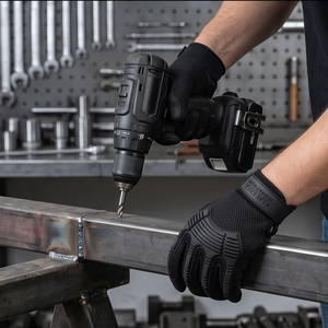 Gants de travail pour mécaniciens en gros, paume rembourrée, polyester, compatibles écran tactile, respirants, anti-humidité, sans latex - Product Image 6