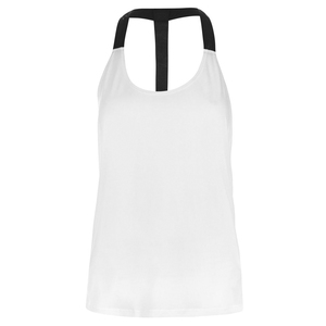 Women's <b>White</b> O-Neck <b>Tank</b> <b>Top</b> 100% Cotton Breathable Knitted Eco-Friendly Solid Casual Wear - Product Image 5