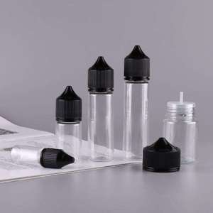 Botellas de PET CR UNICORN de 10ML-120ML, Opacas, Negras, con Cierre Negro Sólido, Botellas de Plástico en Envase de Plástico - Product Image 4