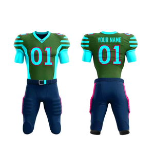 American Football Uniform Custom Made Stitched Heat-Transfer Printing Short Sleeve Anti-Bacterial Summer 100% Polyester Made - Product Image 5