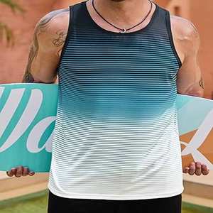 เสื้อกล้ามผู้ชายขายส่ง สีดำ เสื้อโยคะสั่งทำพิเศษ เสื้อกล้ามออกกำลังกายระบายอากาศสำหรับผู้ชาย เสื้อกล้ามเวสต์แบบมีแผง - Product Image 4